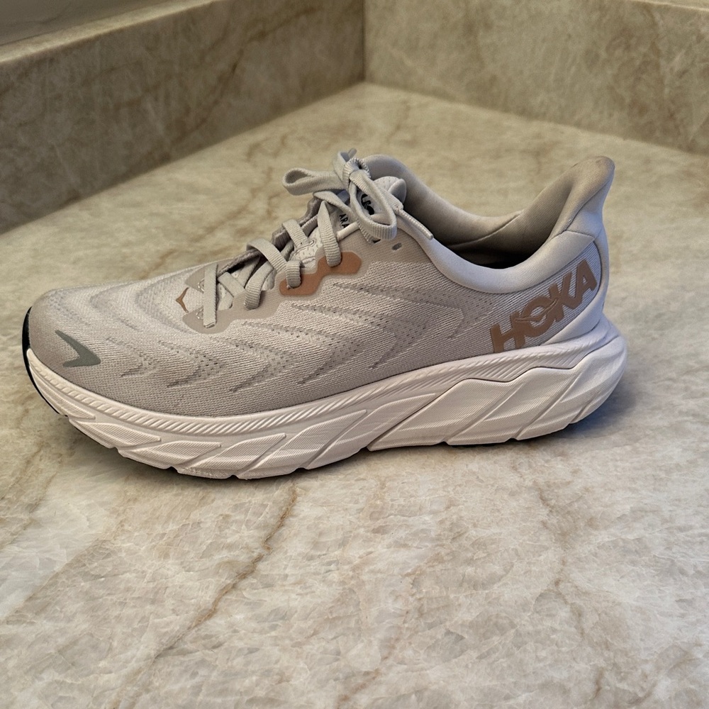Hoka Gray and White Running Shoes - Picture 2 of 5